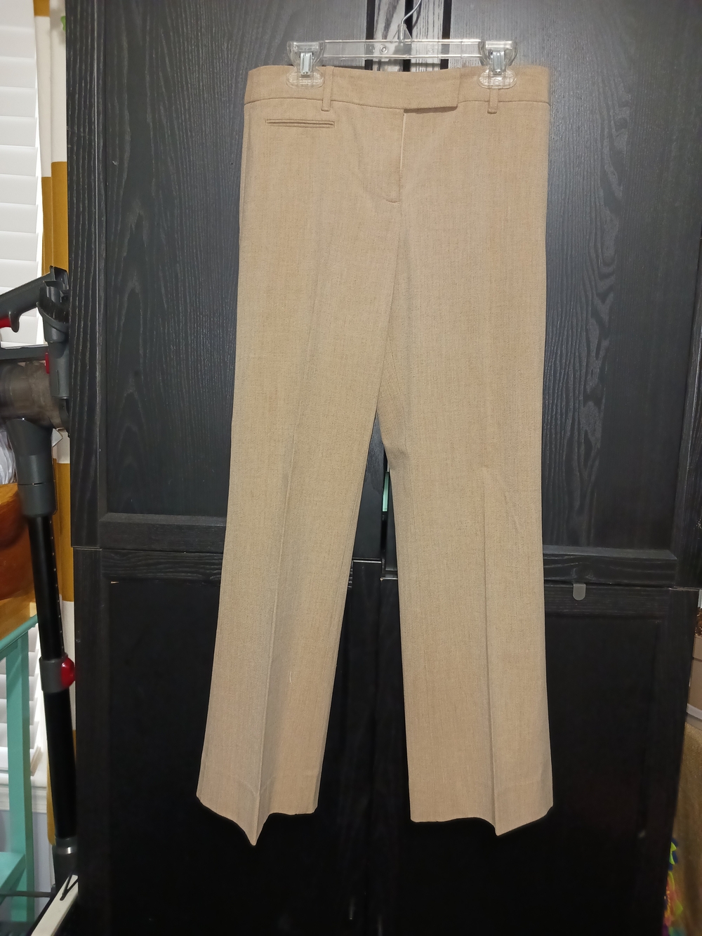 BCBGMaxAzria Tan Straight-Leg Trousers